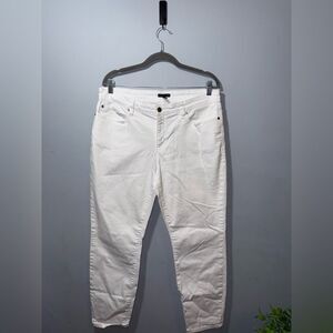 Eileen Fisher Women's White Organic Cotton Straight leg Denim Jeans Size 14 EUC